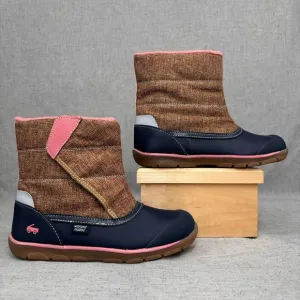 See Kai Run Baker Boots NEW! Brown Pink Navy Pull On Waterproof Insulated Size 3