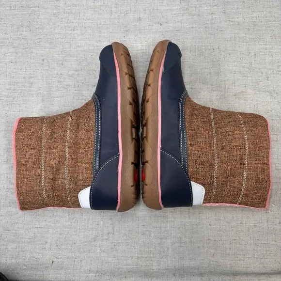 See Kai Run Baker Boots NEW! Brown Pink Navy Pull On Waterproof Insulated Size 3