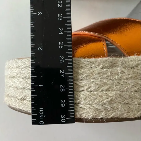 SEY by Seychelles, Cadence, Platform Metallic Orange Espadrilles
