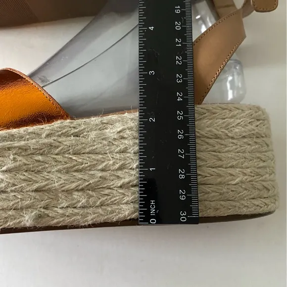 SEY by Seychelles, Cadence, Platform Metallic Orange Espadrilles