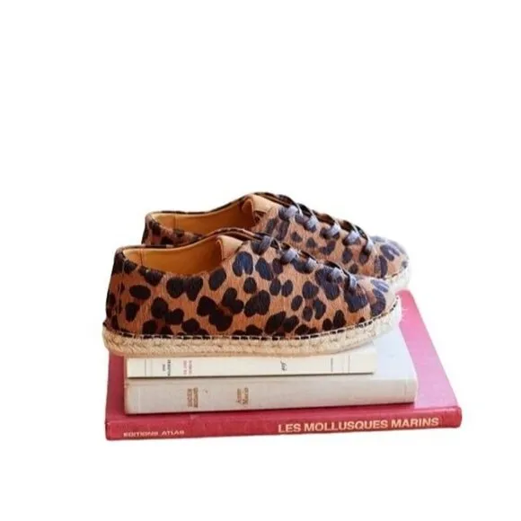 Sezane Julie Espadrilles Sneakers in animal print pony hair  Size 38EU/FR
