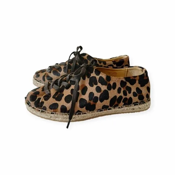 Sezane Julie Espadrilles Sneakers in animal print pony hair  Size 38EU/FR