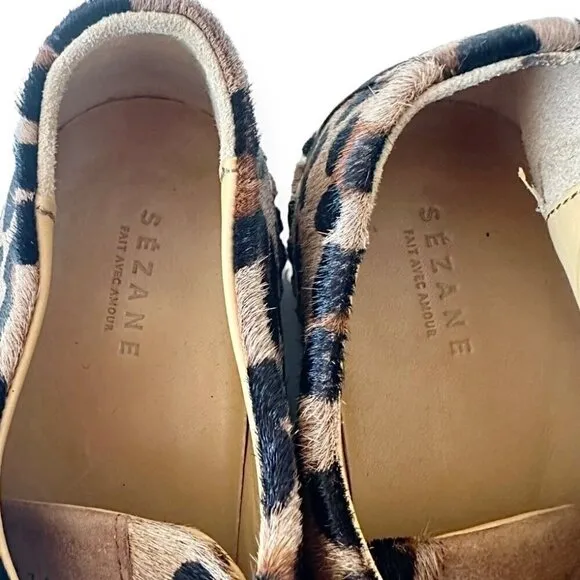 Sezane Julie Espadrilles Sneakers in animal print pony hair  Size 38EU/FR