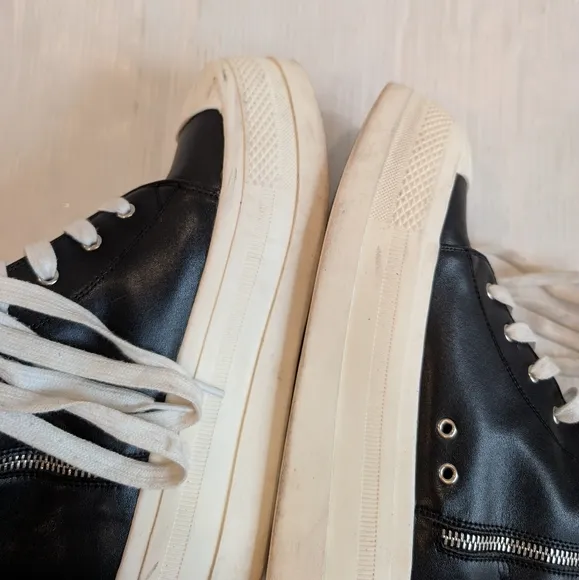 SHANE JUSTIN Chunky Chonky Platform Sole Black &amp; White Lace-up High top Boots