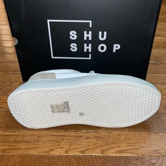 Shushop Skylar Leather Retro Sneakers Coral &amp; White Women’s Size 6.5 NEW