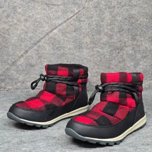 Size 6.5 - Sorel Whitney Short Lace‎ Women's Winter Snow Boots Red Black Plaid