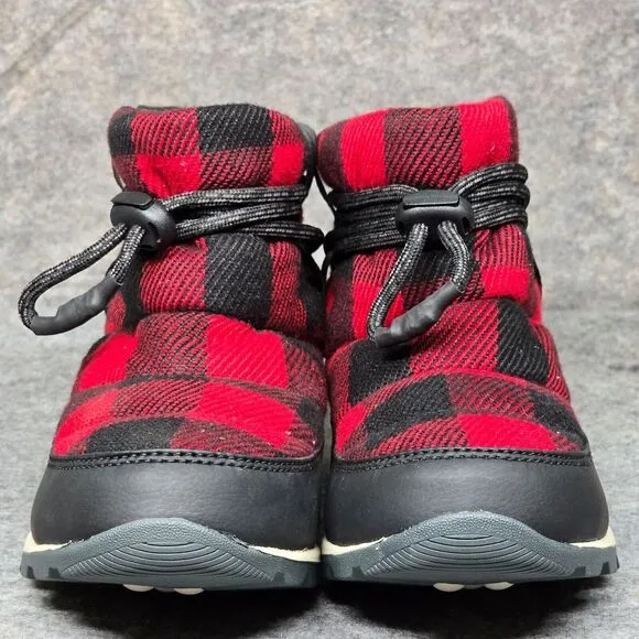 Size 6.5 - Sorel Whitney Short Lace‎ Women's Winter Snow Boots Red Black Plaid