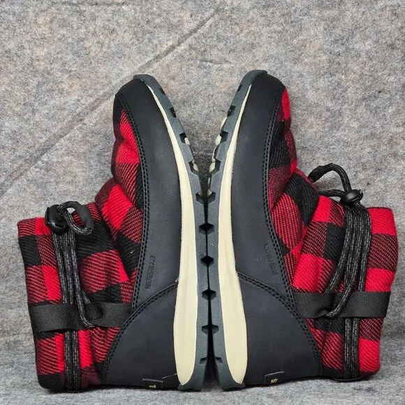 Size 6.5 - Sorel Whitney Short Lace‎ Women's Winter Snow Boots Red Black Plaid