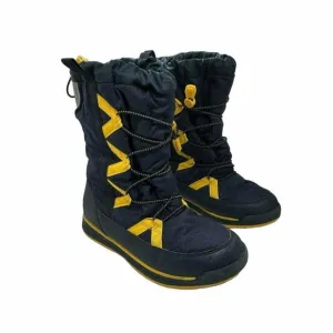🤩Size 7M Snow Boots Youth Lands End Squall Winter Gear Blue Yellow Elastic Cord