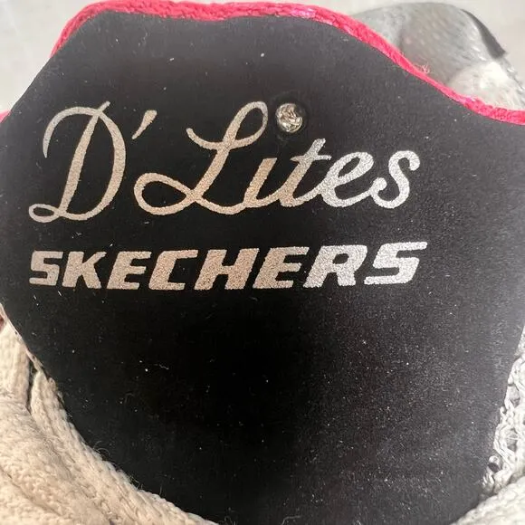 Skechers DLites Life Saver Sneakers Black Pink Purple Silver Shoe Size 9.5