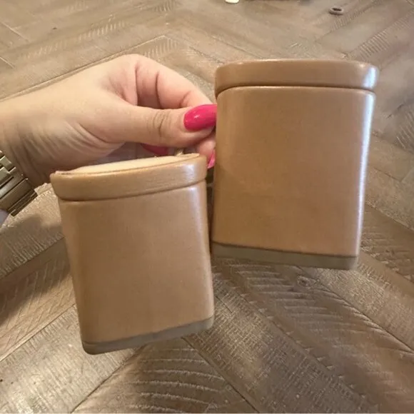 Soda Gadget Thong Square Toe Heels Sandals in Tan Brown