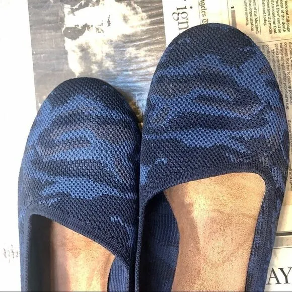 SOFTWALK SICILY COMFORT ROUND TOE WOVEN BALLET WIDE SLIP ON FLATS BLUE CAMO 11W