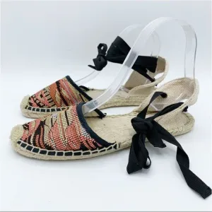 Soludos Colorful Low Heel Lace Up Espadrilles Sz 7I