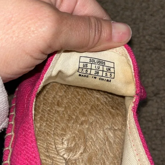 Soludos Elephant Embroidered Platform Espadrilles Pink 7.5