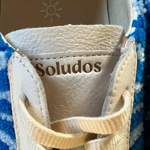 SOLUDOS | Ibiza Psychedelic Spiral Summer Sneakers in Marine Blue | Size US 9