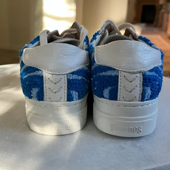 SOLUDOS | Ibiza Psychedelic Spiral Summer Sneakers in Marine Blue | Size US 9