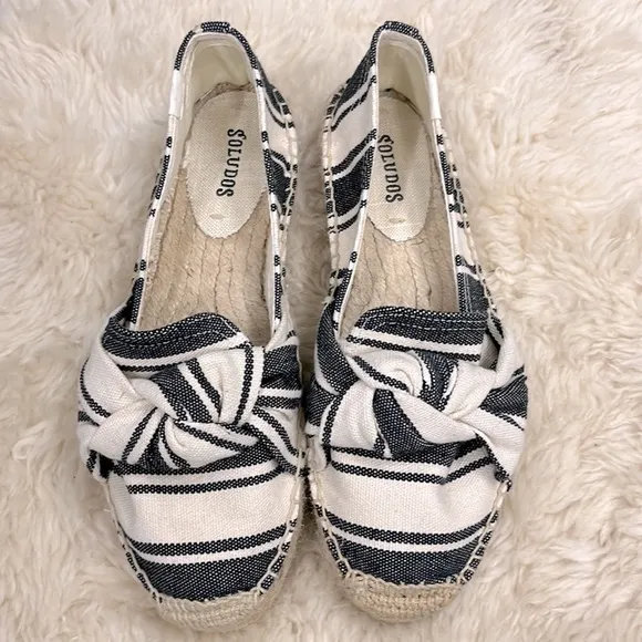 Soludos Platform Striped Espadrilles 8 Flats