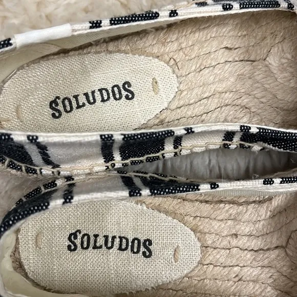 Soludos Platform Striped Espadrilles 8 Flats