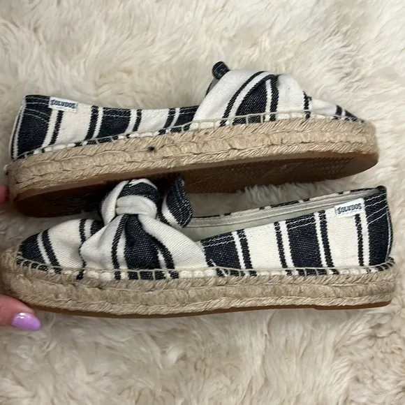Soludos Platform Striped Espadrilles 8 Flats