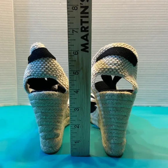 Soludos Womens Marseille Wedge Espadrilles Black Round Closed Toe Lace up Travel
