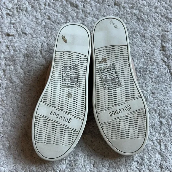 Soludos: Women's Sand Tan Cream Low Top The Ibiza Classic Suede Sneakers Sz 5