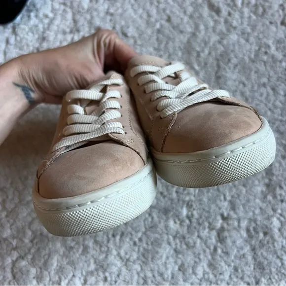 Soludos: Women's Sand Tan Cream Low Top The Ibiza Classic Suede Sneakers Sz 5