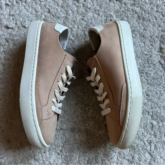 Soludos: Women's Sand Tan Cream Low Top The Ibiza Classic Suede Sneakers Sz 5