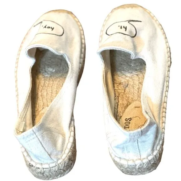 Soludos X Ashkahn Hi Platform Smoking Slipper Espadrilles Size 8