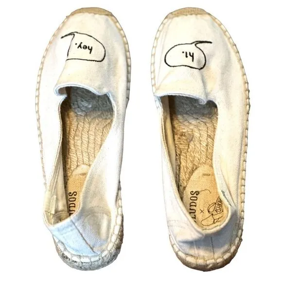 Soludos X Ashkahn Hi Platform Smoking Slipper Espadrilles Size 8
