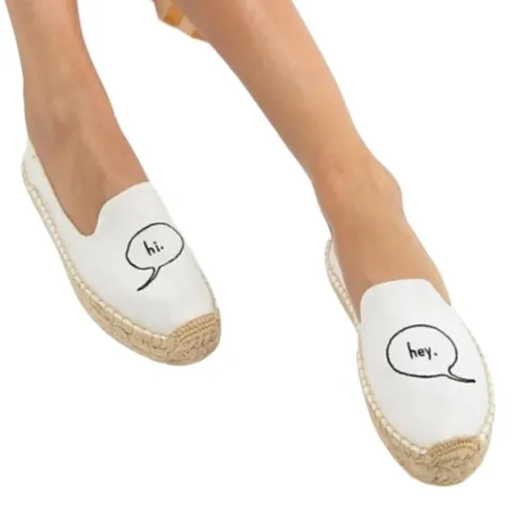 Soludos X Ashkahn Hi Platform Smoking Slipper Espadrilles Size 8