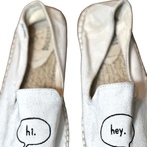 Soludos X Ashkahn Hi Platform Smoking Slipper Espadrilles Size 8