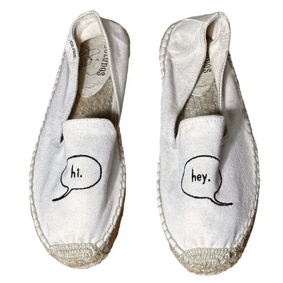 Soludos X Ashkahn Hi Platform Smoking Slipper Espadrilles Size 8