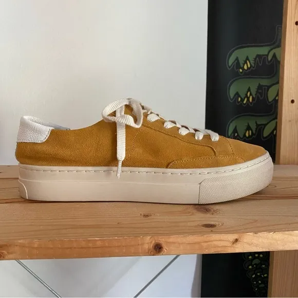 Soludos Yellow Suede Ibiza Platform Sneakers