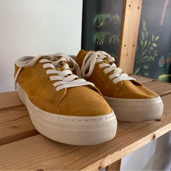 Soludos Yellow Suede Ibiza Platform Sneakers