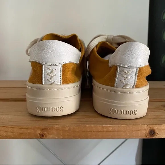 Soludos Yellow Suede Ibiza Platform Sneakers