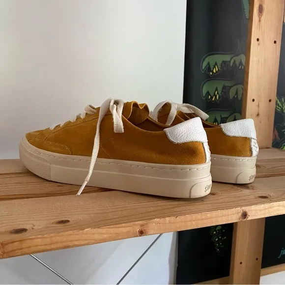 Soludos Yellow Suede Ibiza Platform Sneakers