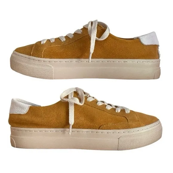 Soludos Yellow Suede Ibiza Platform Sneakers