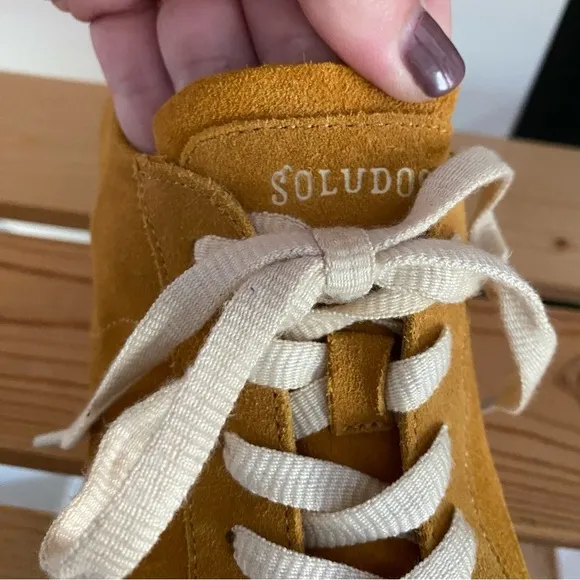 Soludos Yellow Suede Ibiza Platform Sneakers