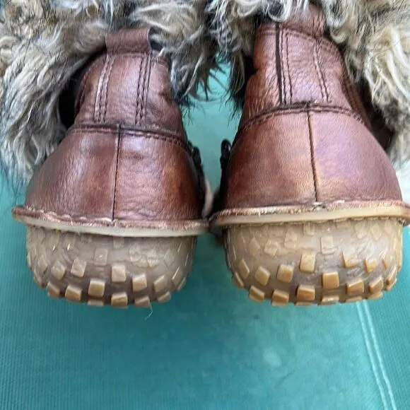 Sorel Ahnah Fur Snow Boots Mid-Calf Size 9