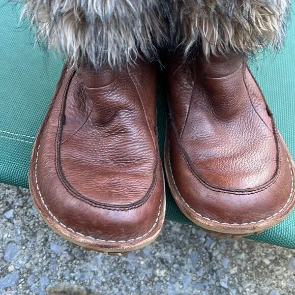 Sorel Ahnah Fur Snow Boots Mid-Calf Size 9