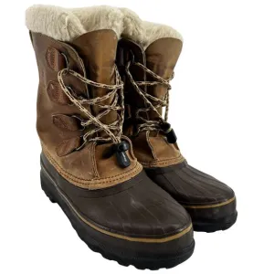 Sorel Alpine Winter Snow Boots Lace Up Mid Calf Shearling Outdoor Camel Brown 7