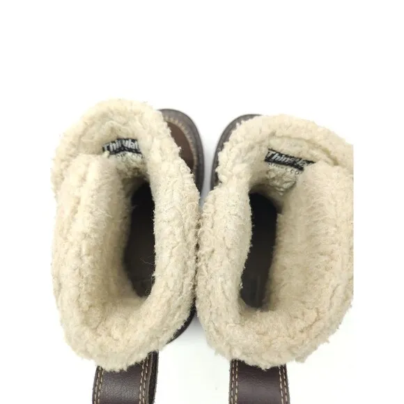 Sorel Anyu Boots Shearling Brown Winter Ankle Insulated Toggle Womens Sz 7 M