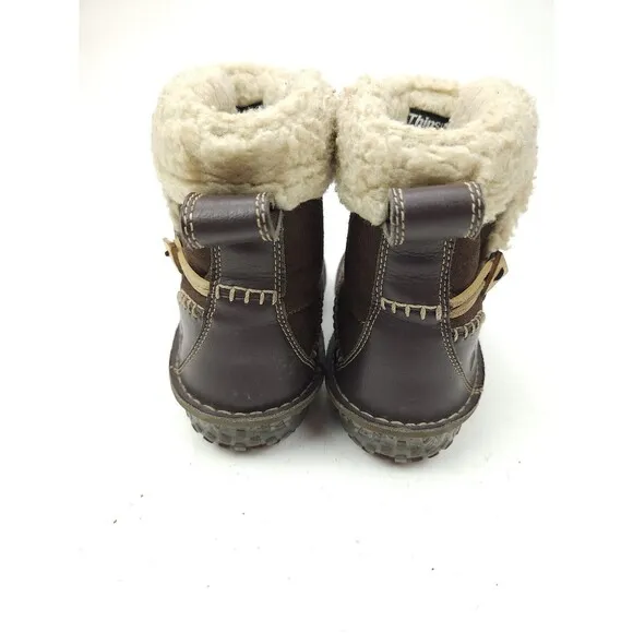 Sorel Anyu Boots Shearling Brown Winter Ankle Insulated Toggle Womens Sz 7 M