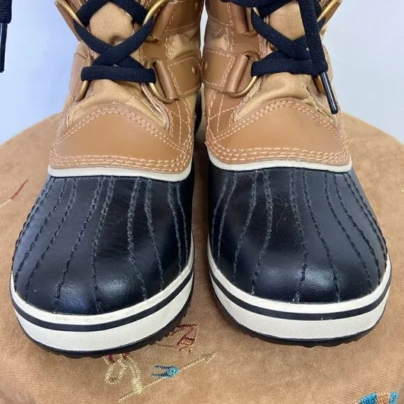 Sorel Boots Insulated Tan Shade Faux Fur Trim NWOB U.S. 6