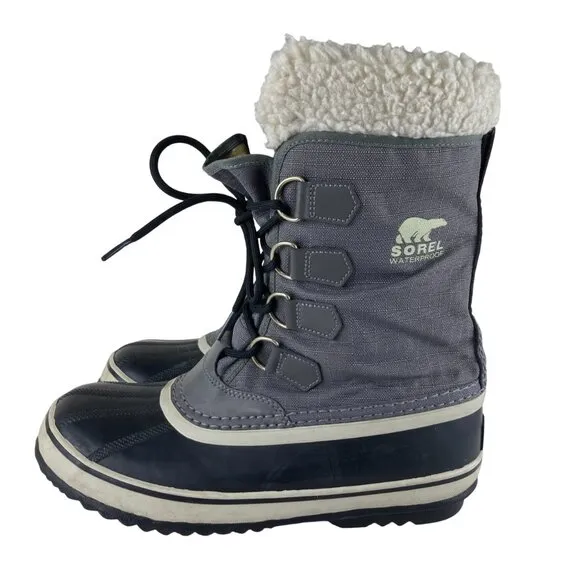 Sorel Caribou Womens Sz 8.5 Gray Winter Snow Boots Insulated Waterproof