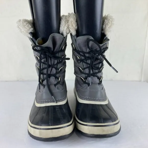 Sorel Caribou Womens Sz 8.5 Gray Winter Snow Boots Insulated Waterproof