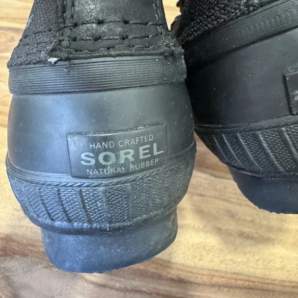 Sorel Cheyanne II Waterproof Duck Boots Natural Rubber Black Lace Up 9 Gorpcore