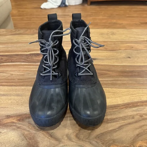 Sorel Cheyanne II Waterproof Duck Boots Natural Rubber Black Lace Up 9 Gorpcore