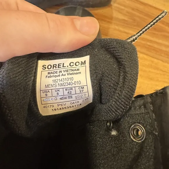Sorel Cheyanne II Waterproof Duck Boots Natural Rubber Black Lace Up 9 Gorpcore