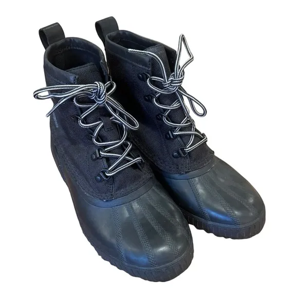 Sorel Cheyanne II Waterproof Duck Boots Natural Rubber Black Lace Up 9 Gorpcore